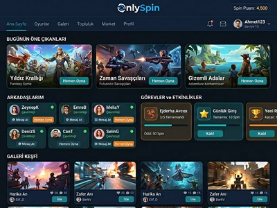 OnlySpin Platform Ana Sayfa Arayüzü